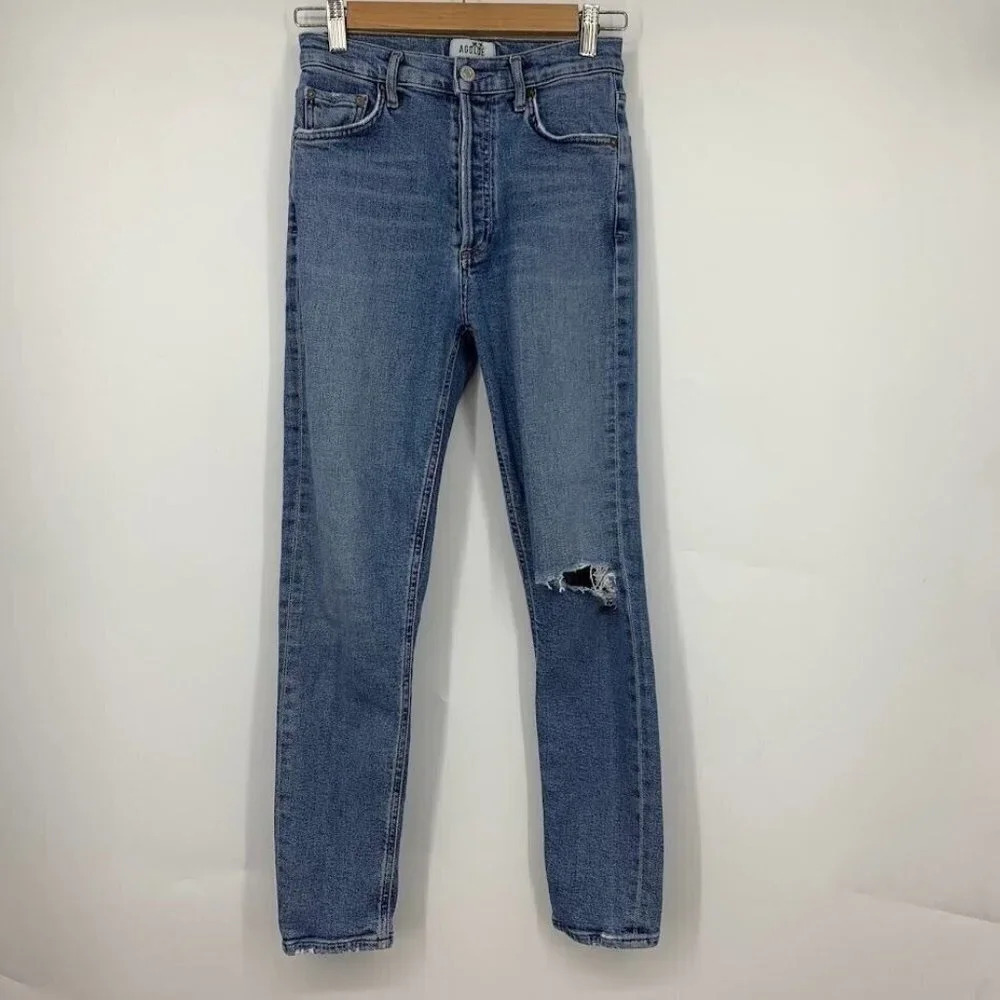 Agolde Women's Nico High-Rise Skinny Jeans in Denim Size 25